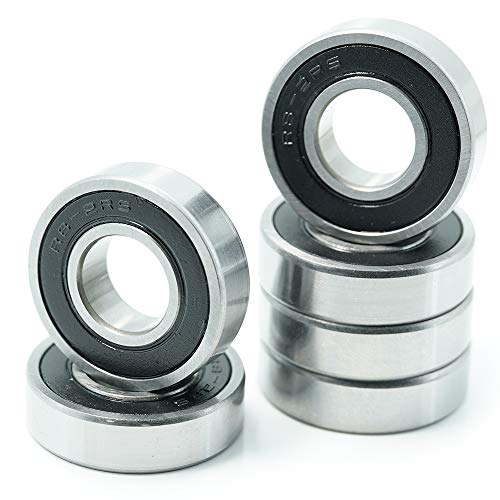 R8-2RS Rillenkugellager, Zollgröße 1/2"x1-1/8"x5/16", Präzisions-Chromstahlmaterial, Pickel mit 6 Stück R8RS-Lagern für Rollstuhlschleifrad oder Kinderwagenmotor von FUSHIBEARING