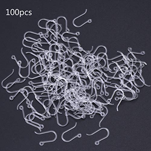 100 Stück Ohrringhaken aus Kunstharz, hypoallergen, Ohrhaken für Damen und Mädchen, Schmuckherstellungszubehör 100 Stück Ohrringhaken aus Kunstharz, hypoallergen, Ohrhaken für Damen und Mädchen, Schmuckherstellungszubehör von FUUGlan