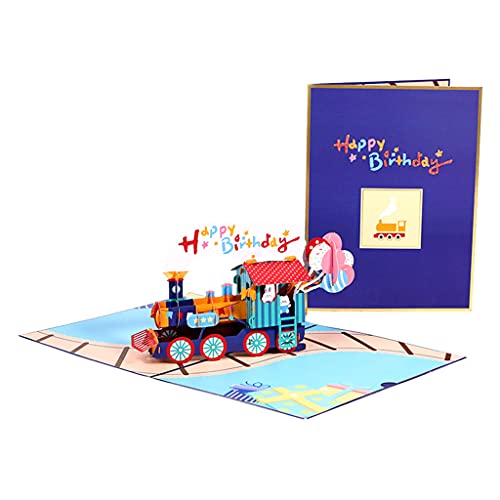 3D-Zug-Grußkarten für Happy Birthday Neujahr Postkarten mit Umschlag Weihnachten Kinder 3D-Zug-Grußkarten für Happy Birthday Neujahr Postkarten mit Umschlag Weihnachten Kinder von FUUGlan