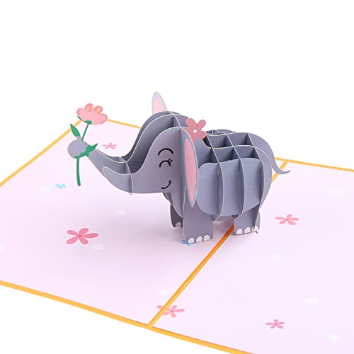 Geburtstagskarte für Mädchen, Kinder, Ehefrau, Ehemann, 3D-Elefant, für Grußkarten, mit Umschlag, Postkarten, Geschenke Geburtstagskarte für Mädchen, Kinder, Ehefrau, Ehemann, 3D-Elefant, für Grußkarten, mit Umschlag, Postkarten, Geschenke von FUUGlan