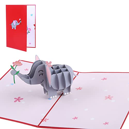 Geburtstagskarte für Mädchen, Kinder, Ehefrau, Ehemann, 3D-Elefant, für Grußkarten, mit Umschlag, Postkarten, Geschenke Geburtstagskarte für Mädchen, Kinder, Ehefrau, Ehemann, 3D-Elefant, für Grußkarten, mit Umschlag, Postkarten, Geschenke von FUUGlan