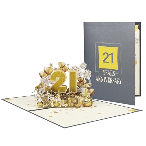 Zarte 3D-Jubiläumskarte, elegante Feier, Papierkarte, 3D-Popup-Jubiläumsgrußkarte für Paare Zarte 3D-Jubiläumskarte, elegante Feier, Papierkarte, 3D-Popup-Jubiläumsgrußkarte für Paare von FUUGlan