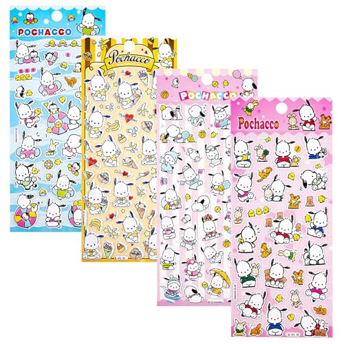 Cartoon Sticker Kinder, 4 Stück 3D Aufkleber Set Stickers Mädchen Lieblich Aufkleber Wasserdicht Stickers für Tasse, Laptops, DIY-Kunsthandwerk, Mobiltelefone, Sammelalben (PQG) von FUWEISH