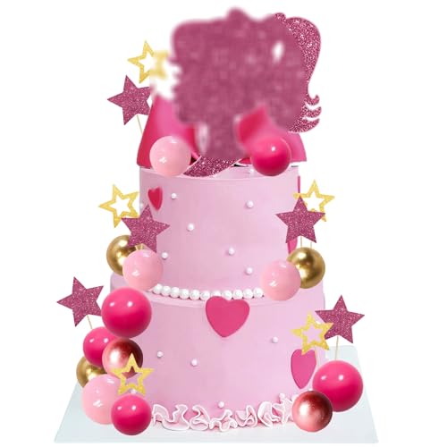 Tortendeko Geburtstag Mädchen, 36 Stücke Kuchendeko Verträumt Cake Topper Pink Deko Torte Rosa Mädchen Populär für Motto Party, Babyparty, Geburtstag, Hochzeit von FUWEISH
