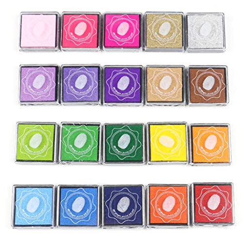 20 Farben Stempelkissen Scrapbooking Album Fingermalerei Stempelkissen Stempel Versiegelung Dekoration Für Kinder von FUXIU