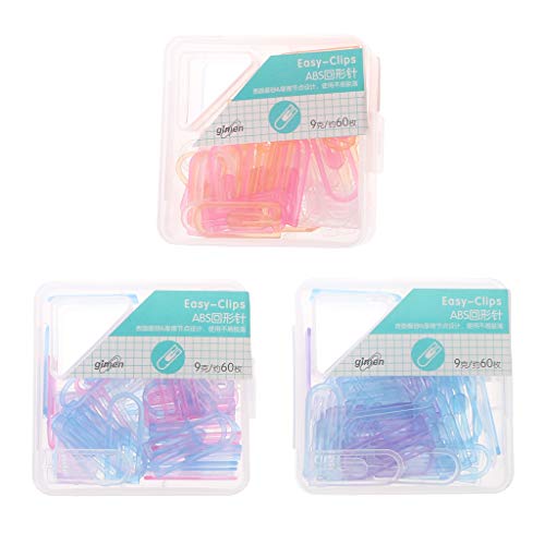 60 Stück Kleine Büroklammern Candy Color Clear Briefpapier Binder Clip Tisch von FUXIU