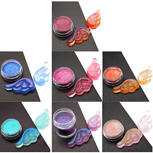 7 Farben Pulverpigment Für Epoxidharz Lipgloss Art Farbverschiebung Glimmerpulver Formbarkeit Glitzernd von FUXIU