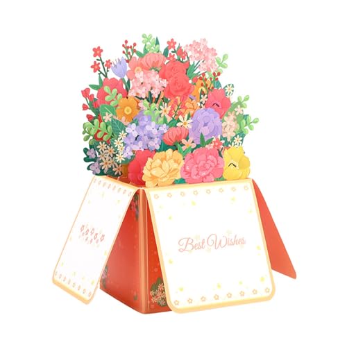 Exquisites Geburtstagskarte, 3D-Grußkarten mit Segensnachricht, einzigartige Blumenkarte mit hochwertigem Material, faltbare Karten von FUXIU