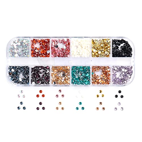 FUXIU 12 Gitter Luxus 3D Nagel Charms Nieten Nagel Strass Edelsteine Nail Art 3D Strasssteine Handwerk Diamanten Kristall Juwelen Steine von FUXIU