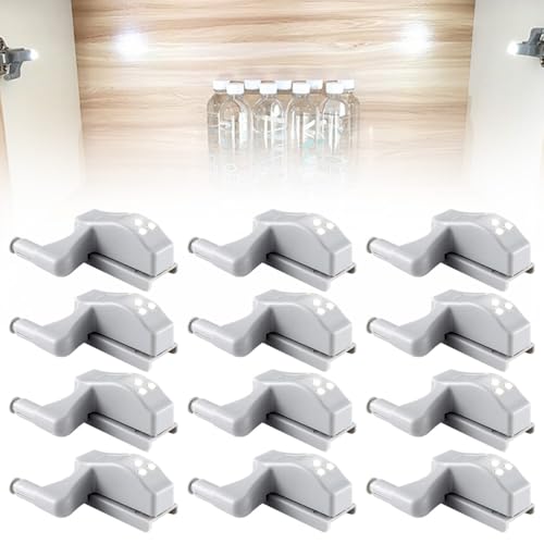 Scharnier LED-Licht, 2024 Upgrade Scharnier LED Sensor Licht, Universal Schrank Hinge LED Sensor Light Kleiderschrank LED Scharnier Licht für zu Hause Küche Wohnzimmer Schlafzimmer (Warmweiß, 12Stück) von FUXNGZI