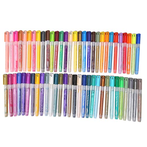 60 Farben Acrylfarben-Markierungsstifte für Originalität bei Kindern, wasserfest und starke Deckkraft, glattes Schreiben auf Stoffstein, Kunststoffgehäuse für Haltbarkeit, von FUZHUI