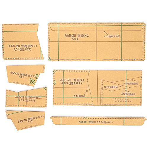 FUZHUI Acryl-Brieftaschen-Vorlagen-Set – Kurze Brieftaschen-Lederhandwerk Mit Transparenter Haltbarkeit Und Präzisem Schneiden Für Bastler Und Bastler von FUZHUI