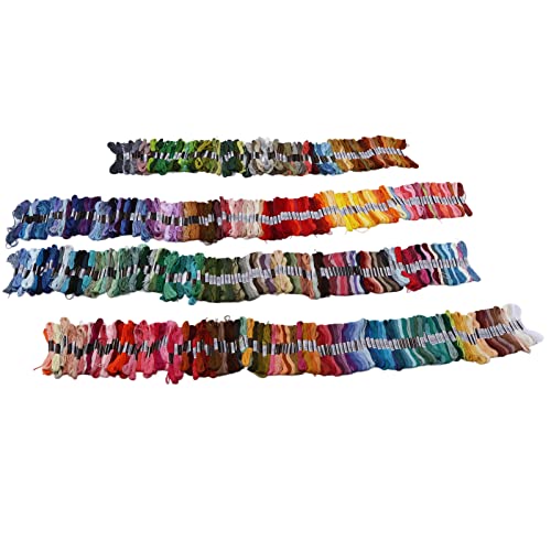 Stickgarn-Set mit 447 Farben, lichtbeständiges Polyester zum Basteln von Armbändern, Garnen, Puppen, Handschuhen, Nähzubehör mit sattem Glanz und ohne statische Elektrizität von FUZHUI