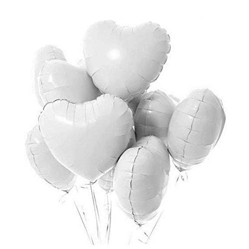 Ballons Herz Helium | FVCENT Herz Folienballon 30 Stück Weiß Herz Helium Luftballons Herzluftballons Heliumballon Folienballon Hochzeit Folienluftballon (grau Weiß) von FVCENT