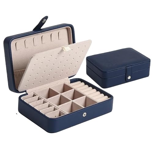 FVCTGHZ Aufbewahrung Einzigartige Lila Schmuckschatulle Großhandel Kreative Tragbare Reise Aufbewahrungsbox Ohrringe Ring Fall Romantische Box(6Grids Navy) von FVCTGHZ