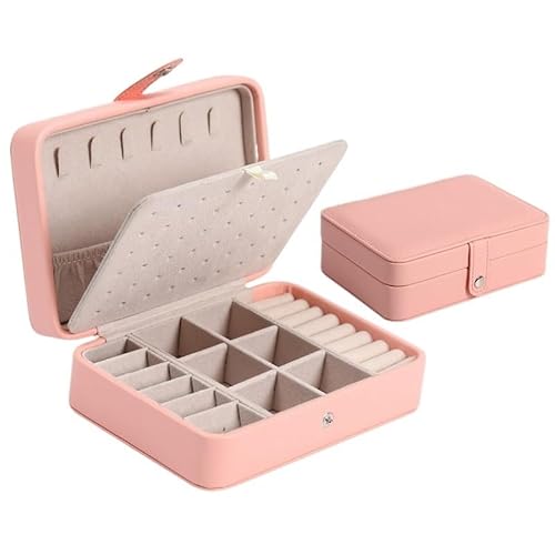 FVCTGHZ Aufbewahrung Einzigartige Lila Schmuckschatulle Großhandel Kreative Tragbare Reise Aufbewahrungsbox Ohrringe Ring Fall Romantische Box(6Grids Pink) von FVCTGHZ