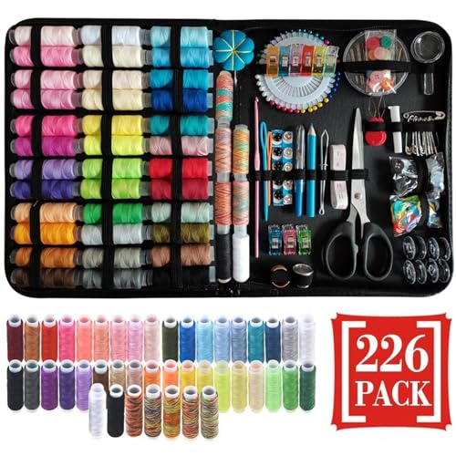 FVCTGHZ Nähset mit Nähsets, Handnähzubehör-Set for Nähmaschine, Handquilten, Nähen, Stickerei, DIY, Multifunktions-Nähkasten-Werkzeuge(226pcs) von FVCTGHZ