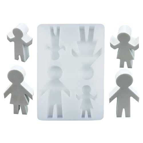 22x14x2,2cm Familie Von 4 Harzformen - Familien-Silikonformen Für Epoxidharz, Familie Silikonform Gießformen, Hand In Hand Silikonform, Familie 4 Figuren Weihnachten Gießformen Silikon Für Desktop von FVPKYUR