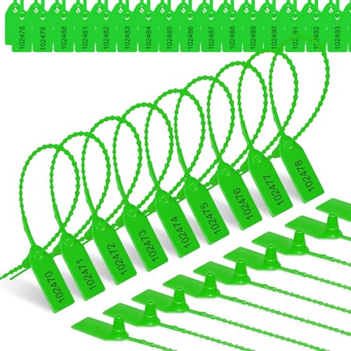 Sicherheitsschilder aus Kunststoff, Sicherheitsschilder, Sicherheitsschilder, mit Reißverschluss, selbstsichernd, 250 mm Länge, Grün, 1500 Stück von FVSEC