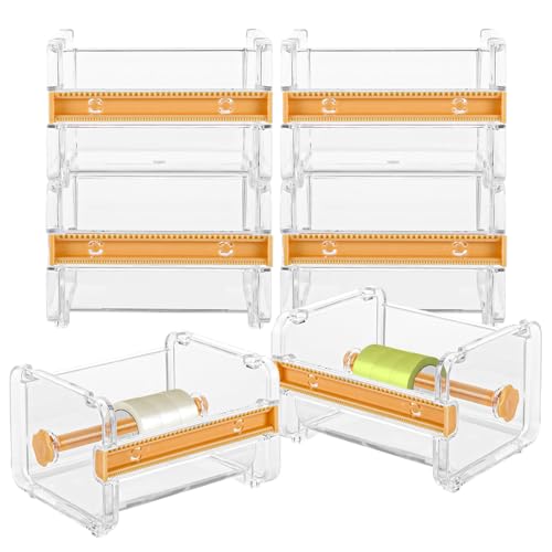 FWEEK 6 Stück Transparenter Washi Klebeband Abroller, Washi Tape Organizer, Tape Holder Organizer, Washi Tape Abroller für Büros, Schulen und Privathaushalt, Gelbe von FWEEK