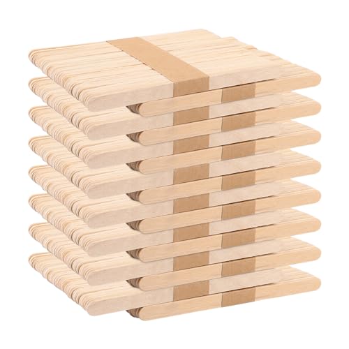 FWEEK 800 Stück Holzstäbchen Eisstiele Holz zum Basteln, 114x10x2mm Holzspatel Popsicle Sticks Long, Eisstäbchen Holzstäbchen Holzspachtel Bastelhölzer für Holz Handwerk von FWEEK