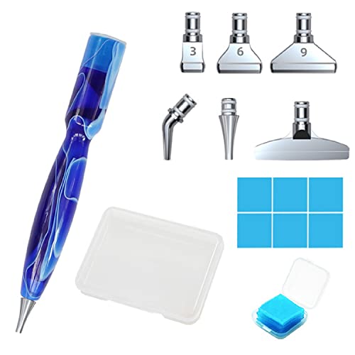 Diamond Pen Zubehör Werkzeugset, 5D Diamond Painting Zubehör Stift Set, DIY Diamant Malerei Stift Zubehör Werkzeuge Mit 6 Edelstahl Metallstiftspitzen/ Malkleber Lehm Für DIY Diamantmalerei Basteln von FYBlossom