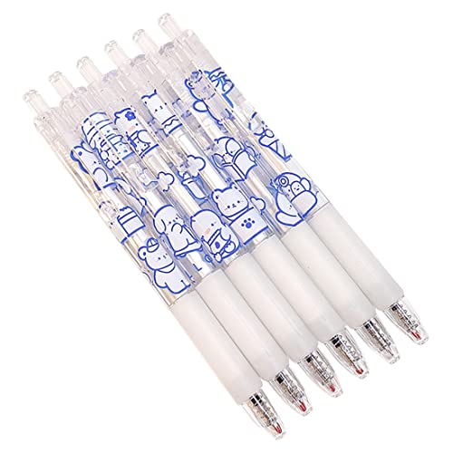 FYBlossom 6 STU?ck Gelschreiber Kugelschreiber Gel Pen Set, Blau Bär Gelstifte Cartoon Stift Süße Kawaii Kugelschreiber, 0,5 Mm Bunte Stifte Für Kinder Schreibnotizen, Büro Und Schulbedarf von FYBlossom