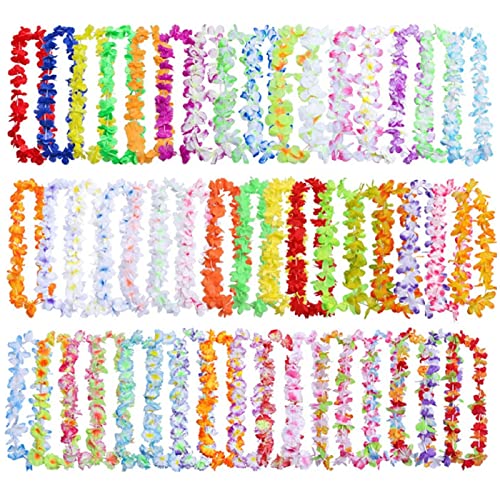 Hawaii Blumen Halskette Leis Halsketten, 50 Stück Tropische Hawaii Blumenketten Set, Hawaiianische Girlanden Sommer Beach Party Dekorationen Für Strand, Hawaii Party, Luau Girlande, Mottoparty von FYBlossom