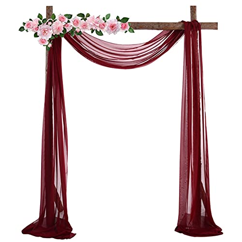 Hochzeit Vorhang Weiß Hochzeitsbogen Drapierstoff Tüllstoff, Chiffon Stoff Vorhänge Tülldekostoff Hochzeit Bogenvorhäng, Foto Hintergrundvorhang Für Arbor Hochzeit Torbogen Zeremonie Party Dekor von FYBlossom