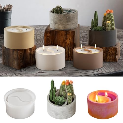 Silikonform Blumentopf Gießform Kerzenhalter Silikonformen Epoxidharz, Kerzen Silikonformen Sukkulenten Töpfe Silikonform Beton Form, DIY Vase Gießformen Silikon Für Blumentopf Formen (Stil D) von FYBlossom