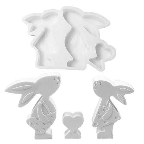 Silikonform Ostern, Osterhase Silikonform Ostern Hase Silikonformen Gießformen 3D Kaninchen Gießform Ostern Für Das Gießen Von Duftkerzen Ostern Home Décor (Kaninchen) von FYBlossom