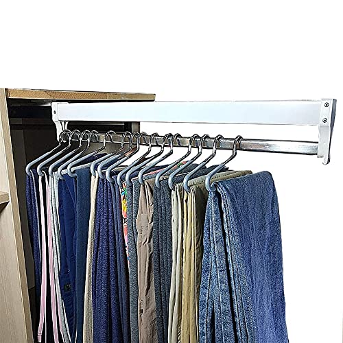 FYDZ Erweiterbarer Kleiderschrank: ausziehbarer Hosenständer und Haushaltsaufbewahrung für Schals, Jeans, Handtücher, Krawatten (350 mm) von FYDZ