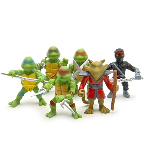 FYDZBSL 6PCS Anime Dekoration Schildkröte Spielzeug Mini Turtle Figuren-Set Turtle Figure Tortendeko Anime Figuren Desktop Ornamente Geeignet für Erwachsene und Kinder von FYDZBSL