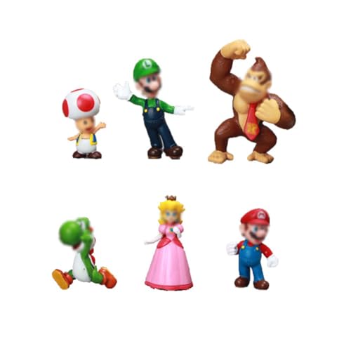 FYDZBSL Tortenfiguren,6 Stück Cartoon PVC Figuren Kinder Party Kuchen Dekoration Lieferungen Desktop Dekoration Spielzeug Geeignet für Jungen und Mädchen von FYDZBSL