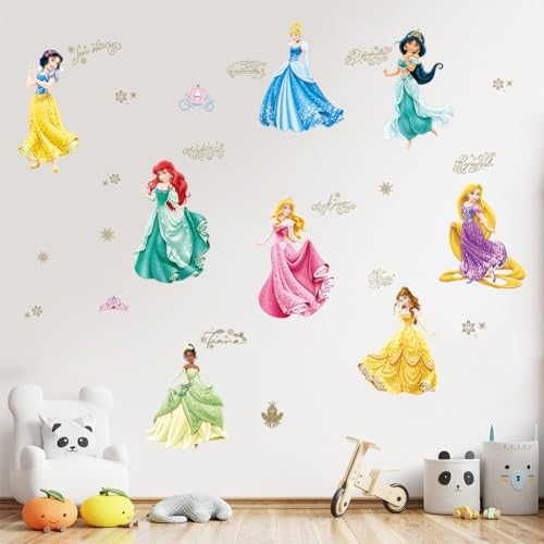 FYDZBSL Cartoon Prinzessin Wandaufkleber Kinderzimmer Wandsticker Abnehmbar Kinder Wohnzimmer Dekor Wandsticker Schlafzimmer Geeignet für Erwachsene und Kinder-30 * 90CM von FYDZBSL