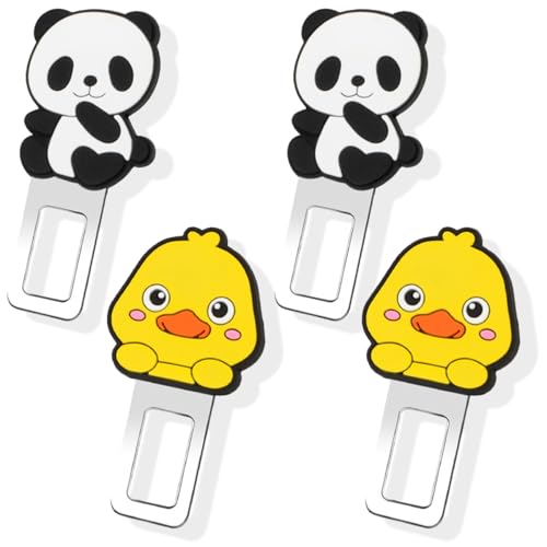 4pcs Sicherheitsgurt Einstellung Schnalle Cute Car Adapter Cartoon Car Extension Strap Car Seat Belt Clip Buckle Extension Car Seat Belt Plug von FYJCXCMP