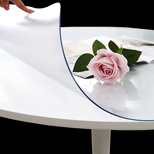 Tischschutz PVC Transparente runde Tischdecke 30mm Klare Folienschutzfolie Φ 100cm Waschbare Hochglanz-Schutzfolie für durchsichtige Tische Tischschutz von FYNNDM