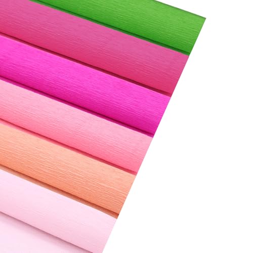 6 Farben Krepppapier 25x250cm krepppapier Bunt Zum Bunt Bänder Crepe Paper Schultüten-Ummantelung und Dekorative Party Streamer Blume DIY Kits für Papierhandwerk - Rosa von FYOJAIC