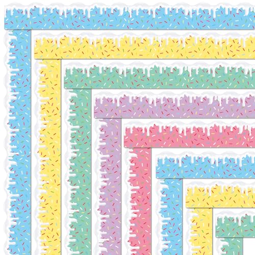 FYSUIMU 60 Stück Sprinkles Pinnwand-Bordüre, bunte Donut-Streusel, gestanzt, gewellte Bordüre für Schulanfang, Klassenzimmer, Büro, Kreidetafel, Wanddekoration FYSUIMU 60 Stück Sprinkles Pinnwand-Bordüre, bunte Donut-Streusel, gestanzt, gewellte Bordüre für Schulanfang, Klassenzimmer, Büro, Kreidetafel, Wanddekoration von FYSUIMU