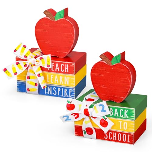 FYSUIMU 8 Stück Back to School Holzdekor Apfelbuch abgestufte Tablett-Schilder rustikale Holz-Tischaufsatz mit Band für den ersten Schultag, Bauernhaus, Tischplatte FYSUIMU 8 Stück Back to School Holzdekor Apfelbuch abgestufte Tablett-Schilder rustikale Holz-Tischaufsatz mit Band für den ersten Schultag, Bauernhaus, Tischplatte von FYSUIMU