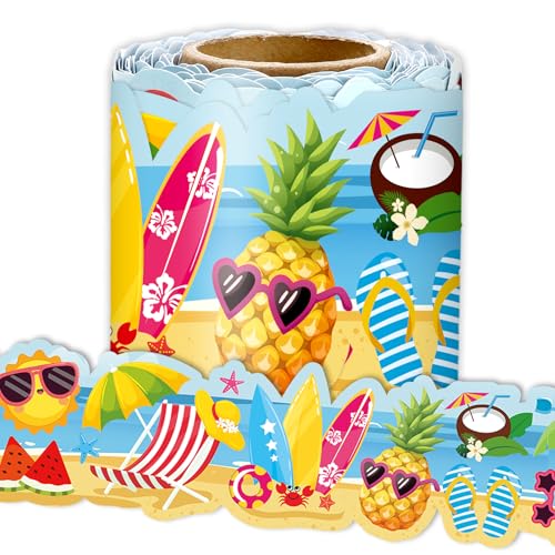 FYSUIMU Pinnwand für Sommer, Strand, Cartoon, Hawaii-Thema, gestanzte Bordüre, Rolle für Klassenzimmer, Kreidetafel, Wanddekoration FYSUIMU Pinnwand für Sommer, Strand, Cartoon, Hawaii-Thema, gestanzte Bordüre, Rolle für Klassenzimmer, Kreidetafel, Wanddekoration von FYSUIMU