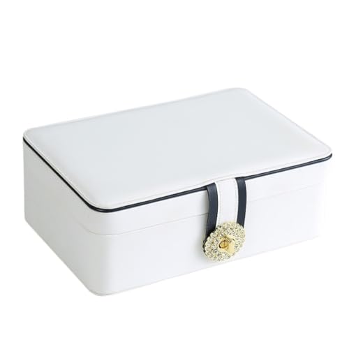 FYSXCXS Schmuckkästchen Einfache Leichte Luxus-Schmuckaufbewahrung, Ohrring-Schmuckschatulle, Ohrring-Ring-Halsketten-Schmuckschatulle, Schmuck-Aufbewahrungsbox Geschenkbox(White) von FYSXCXS