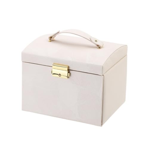 FYSXCXS Schmuckkästchen Schmuck-Aufbewahrungsbox, Tragbare Schmuck-Aufbewahrungsbox, Praktische Und Einfache Aufbewahrungsschublade, Schmuck-Schmuckschatulle Geschenkbox(White) von FYSXCXS