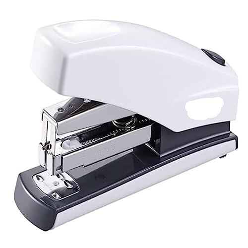 Hefter Hefter, tragbarer Schreibtisch-Hefter, Metall, kleiner, müheloser Hefter, for Zuhause, Schule, Desktop-Hefter, Bürobedarf, tragbar Desktop-Hefter(White) von FYSXCXS