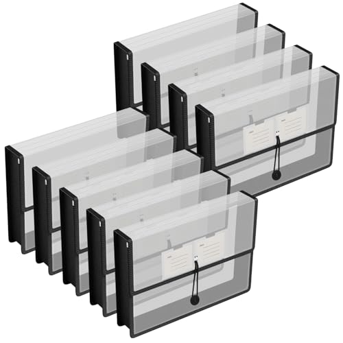 FYY Dokumententasche A4,Dokumentenmappe A4 Kunststoff Sammelmappen mit Umschlag Mappe Wasserdicht Druckknopf Sichttasche Dokumenten mit Etiketten für Büro, Schule, Haus,9 Stück von FYY