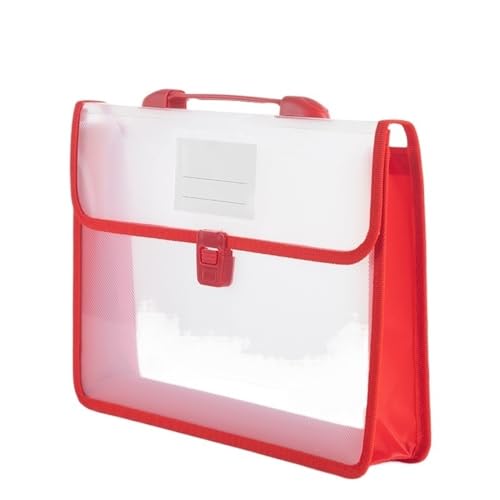 Dateiordner Tragbare Aktentasche im A4-Format, Aktentasche, Handtasche, Datei-Organizer, Ordner, Papierdokument-Aufbewahrungstasche, große Büro-Organizer Ordner(Red) von FZL02068LM