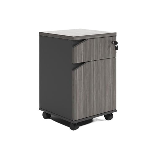 FZL02068LM Ordner Büroschrank aus Holz unter dem Schreibtisch, Aktenschrank, Aufbewahrungsschrank, Datenschrank mit abschließbarer Schublade, kurzer Schrank, Büro-Sideboards Dateiordner(Bruin) von FZL02068LM