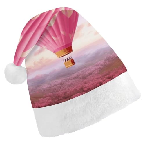 FZMTLDS Weihnachtsmütze, Heißluftballon, Weihnachtsmannmütze, Erwachsene, Weihnachtsmütze, Weihnachtsmütze für Weihnachtsfeier von FZMTLDS