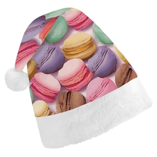 FZMTLDS Weihnachtsmütze Macaron Keks Geschmack Weihnachtsmann Hüte Erwachsene Weihnachten Party Hut Weihnachten Weihnachtsmann Hut für Weihnachtsparty von FZMTLDS