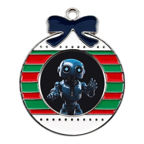 Christmas Charms Blue Robotprinted Christmas Pendants Christmas Tree Charms Alloy Pendant Christmas Pendant Necklace Halloween Valentine Gift von FZMVSQH